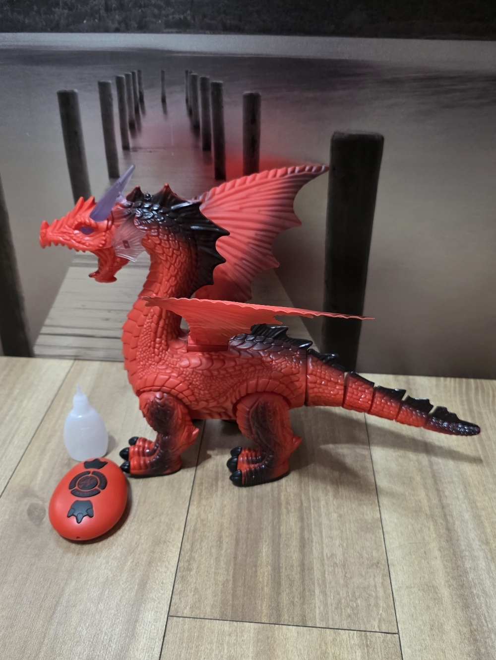 Red Remote Control Dragon Toy with Light-Up Features Discovery